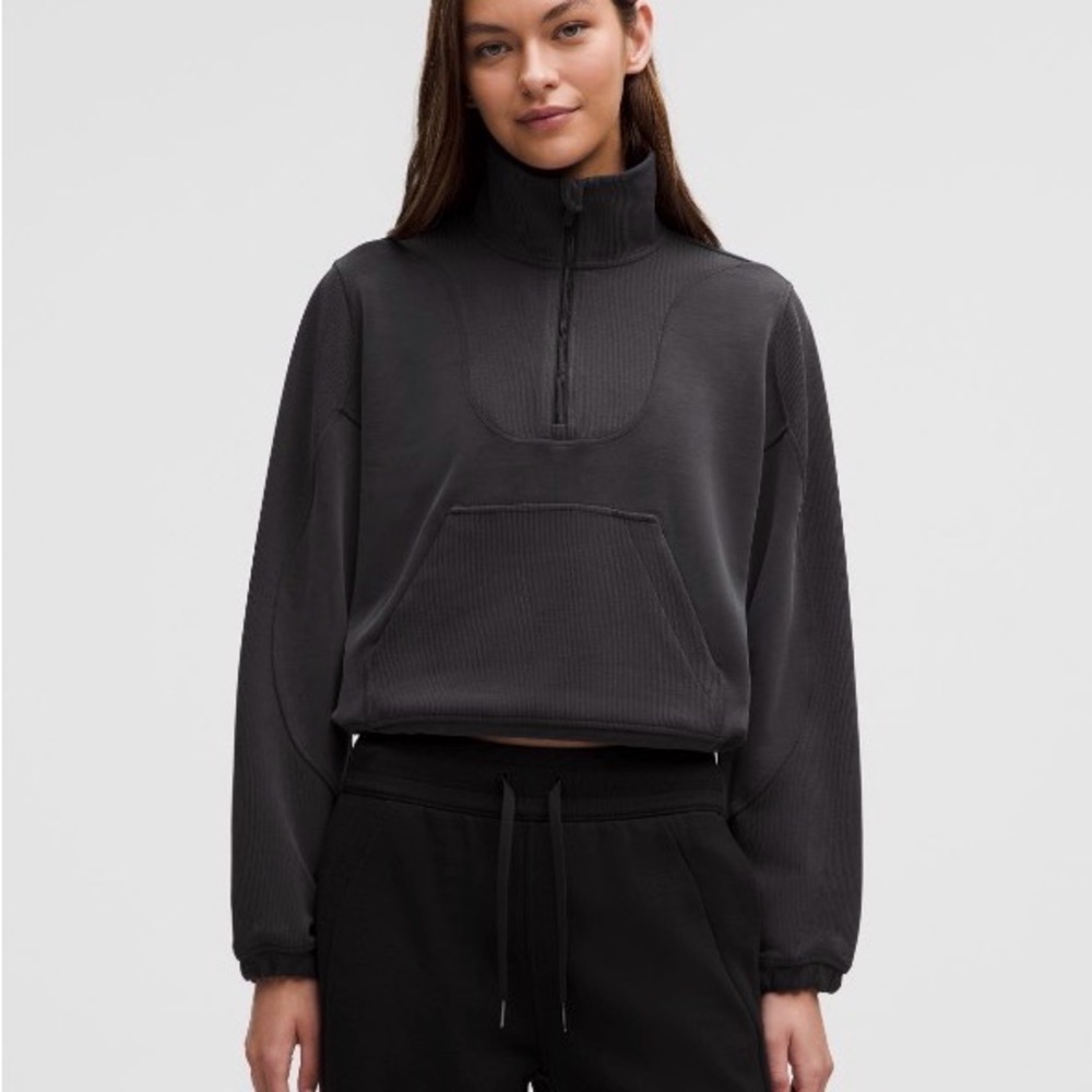 Brushed softstreme ribbed half zip